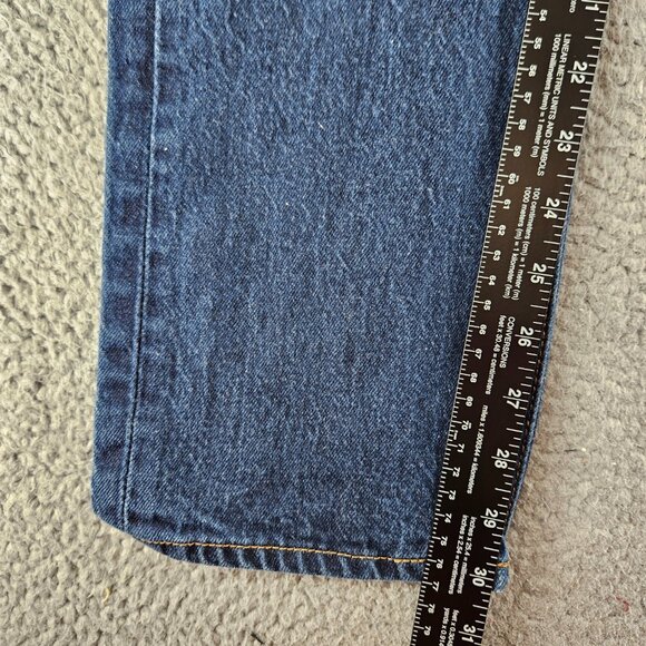 Levis Jeans Mens 32x32 Blue 501 Denim Button Fly Straight Leg - Picture 11 of 16
